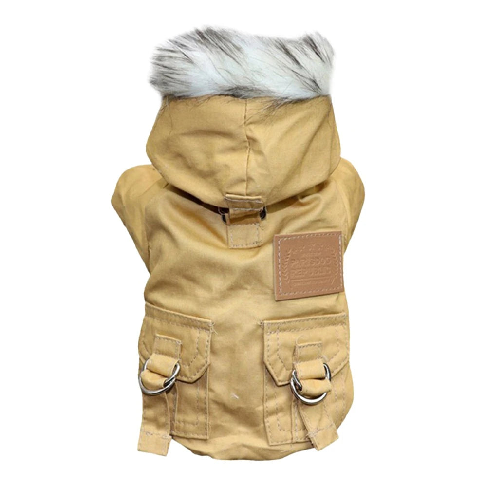Pet Dog Jacket With Harness, Winter Heavy Coat, Warm Hoodie Vest, Windproof Outdoor Jacket For Small Medium Large Dog