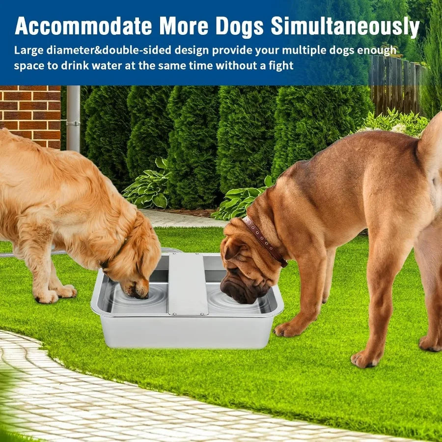 3 Gal Automatic Dog Water Dispenser for Large Dogs Stainless Steel Outdoor Water Bowl Large Breed Self Filling Dog Waterer Feed