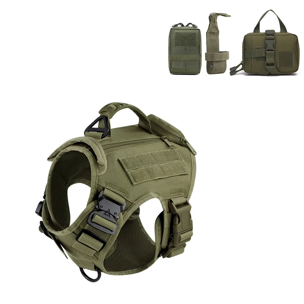 Large Dog Military Dog Harness Molle Bag Pet Multi-Function Harness German Shepherd Harness Dog Tactical Bag