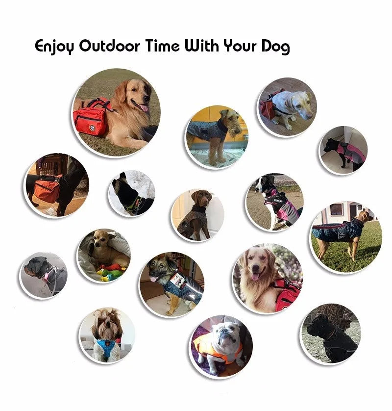 Removable Dog Backpack Harness Reflective Outdoor Pet Vest Harnesses Travel Camping Hiking Medium Large Dogs Saddle Bags