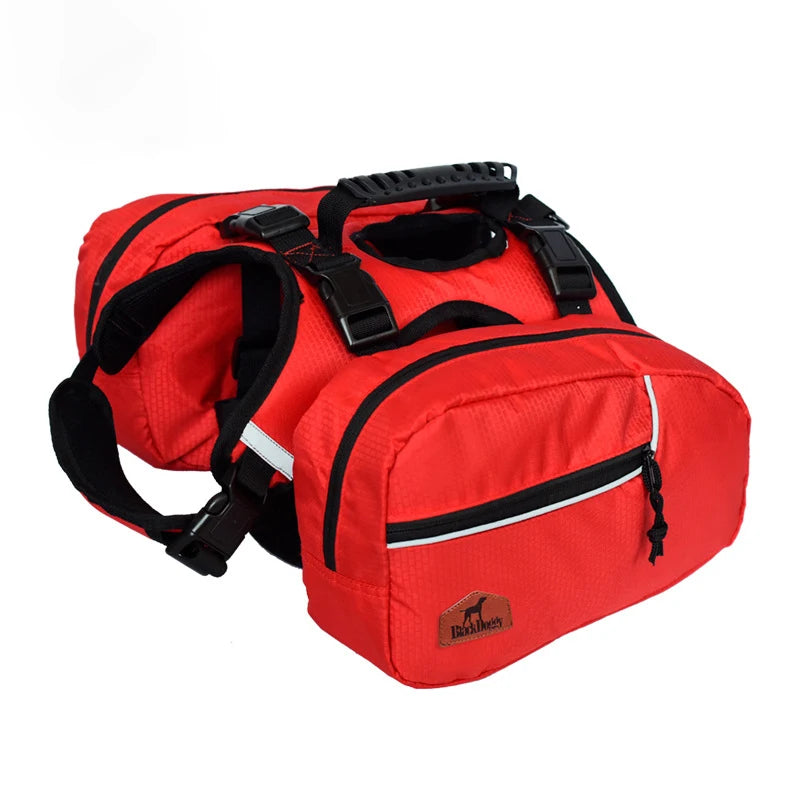 Removable Dog Backpack Harness Reflective Outdoor Pet Vest Harnesses Travel Camping Hiking Medium Large Dogs Saddle Bags