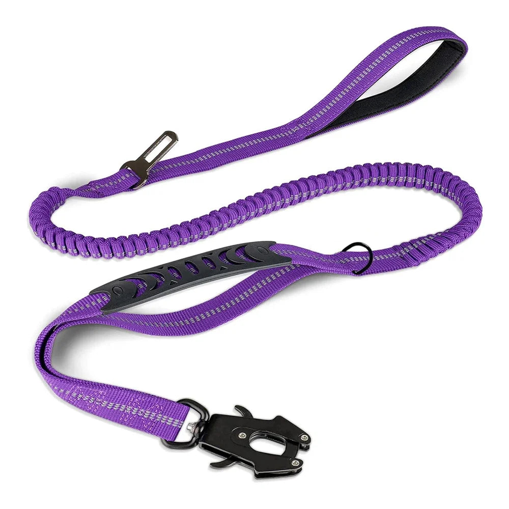 Reflective Shock Absorbing Pet Leash Large Dogs Heavy Duty Tactical Bungee Dog Leash No Pull Dog Leash