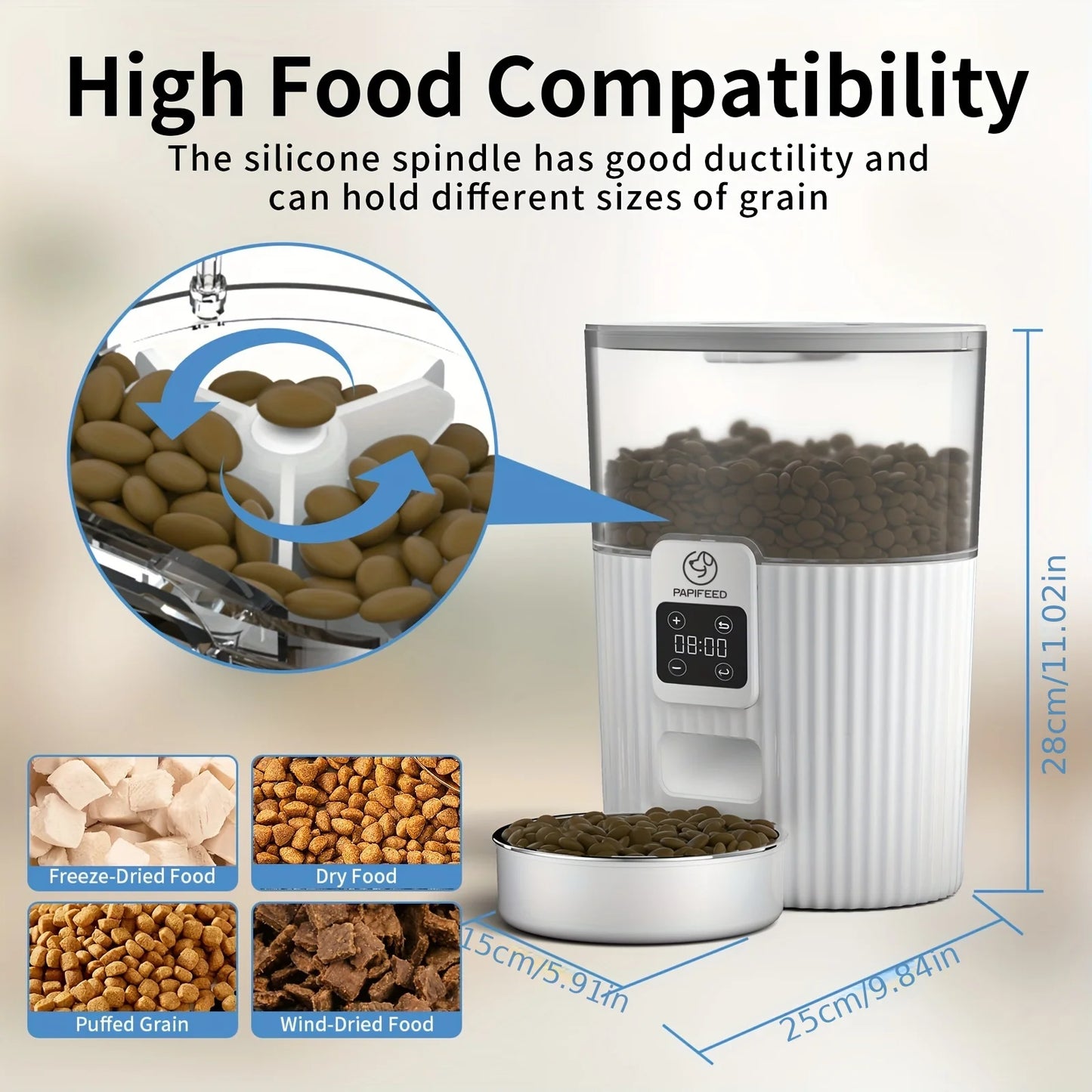 Cat automatic feeder dog fixed feeding machine cat food dog food wifi remote smart cat pet food dispenser