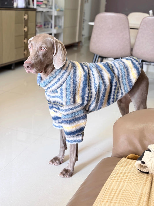 Turtleneck Dog Sweater for Medium Large Dogs, Thick Thermal Fleece Cold Weather Coats with Half Zipper Jumper Winter Pet Clothes