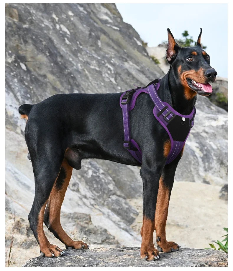 Pet Harness Multi Functional Nylon Reflective Dog Harness Adjustable