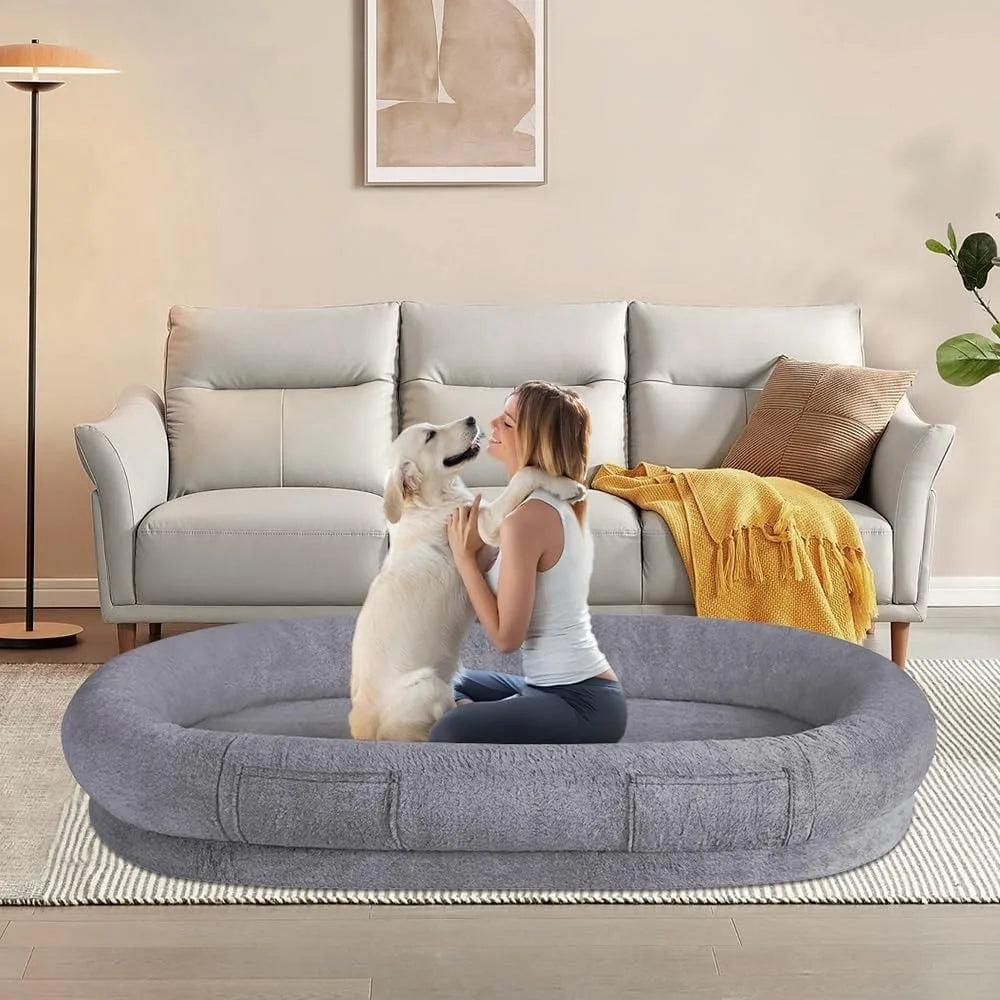 all-season xl dog bed for adults - cool, removable cover, extra large pet bed