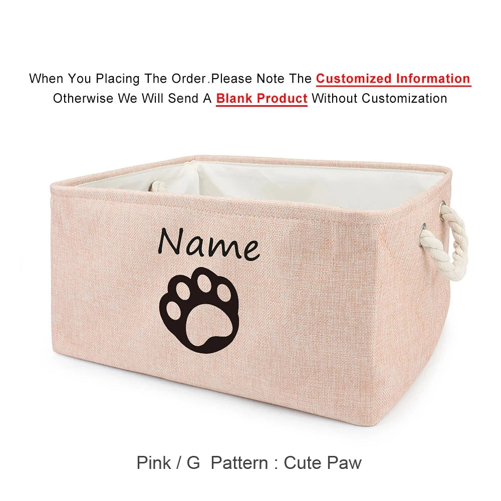 Personalized Cat and Dog Toy Storage Basket