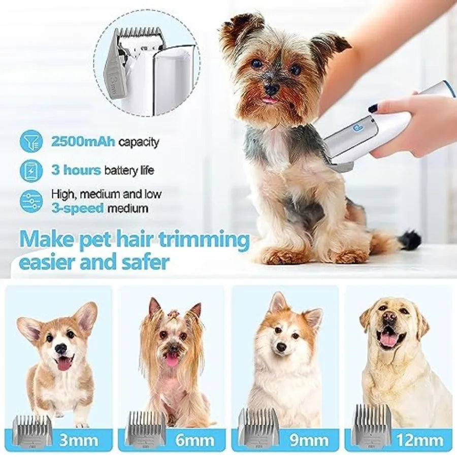 Dog Grooming Vacuum 2.0L Dust Cup Low Noise Vacuum for Shedding Home Cleaning 5-in-1 Pet Grooming with Upgraded Crevice Tool