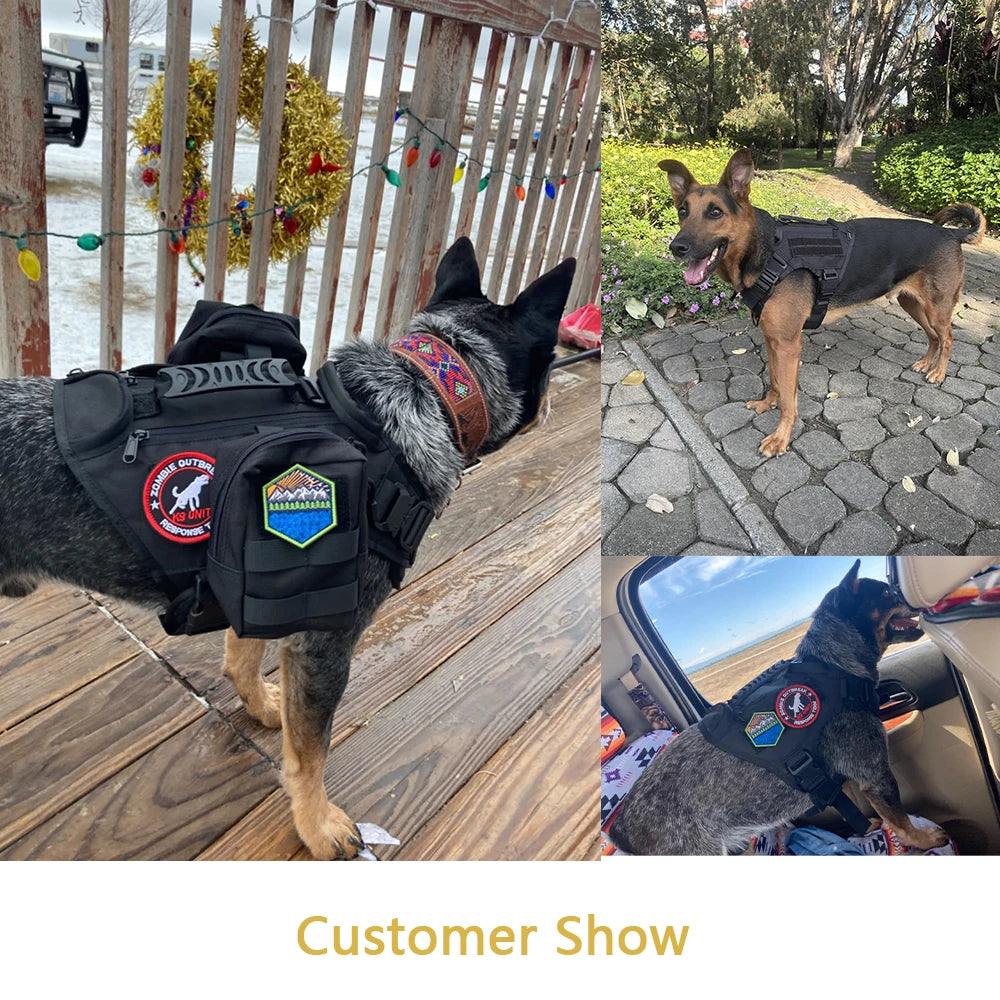 Large Dog Military Dog Harness Molle Bag Pet Multi-Function Harness German Shepherd Harness Dog Tactical Bag