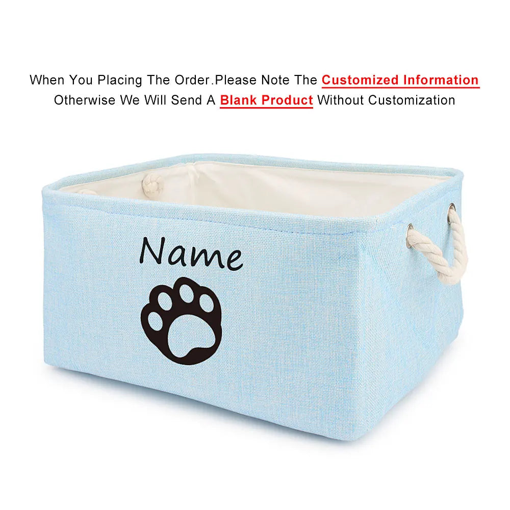 Personalized Cat and Dog Toy Storage Basket