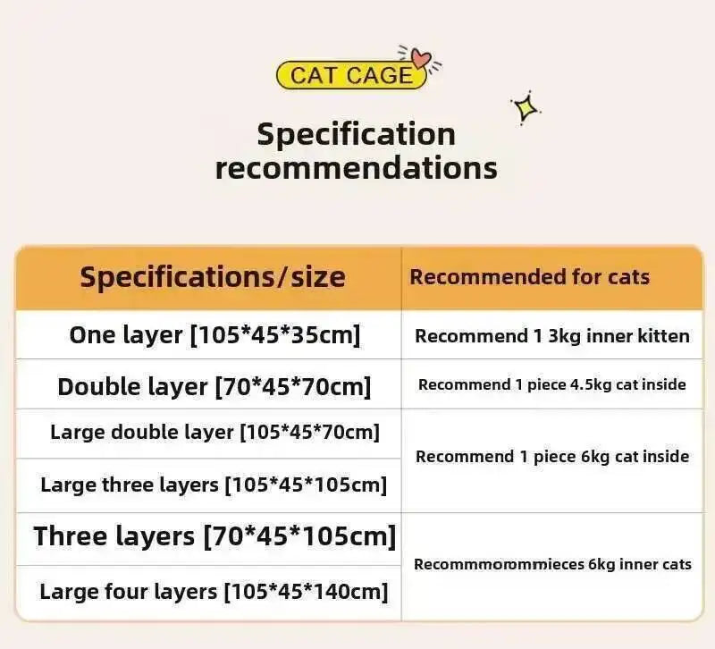 Luxury Cat Cage Cats Litter Box Integrated Cat House Minimalist Large Free Space Household Indoor Cages for Cats