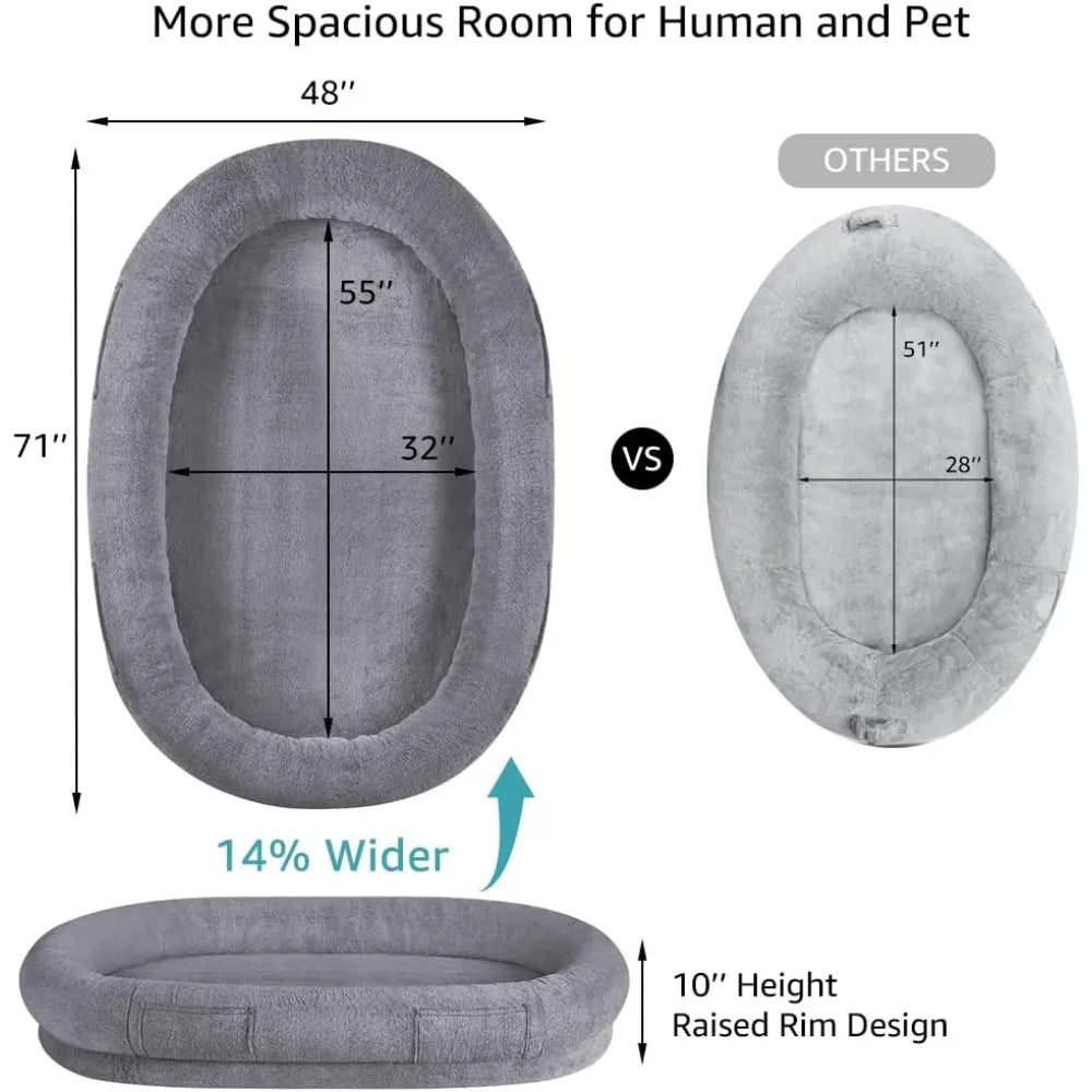 all-season xl dog bed for adults - cool, removable cover, extra large pet bed