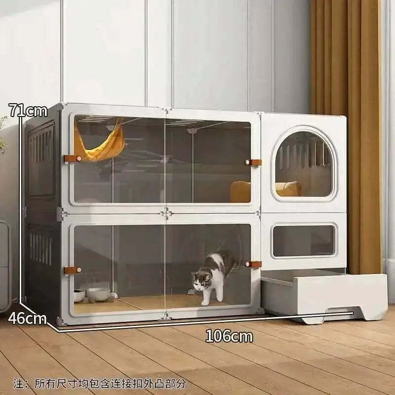Luxury Cat Cage Cats Litter Box Integrated Cat House Minimalist Large Free Space Household Indoor Cages for Cats