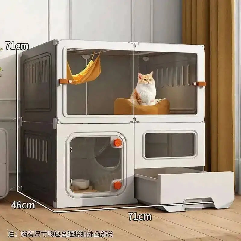 Luxury Cat Cage Cats Litter Box Integrated Cat House Minimalist Large Free Space Household Indoor Cages for Cats