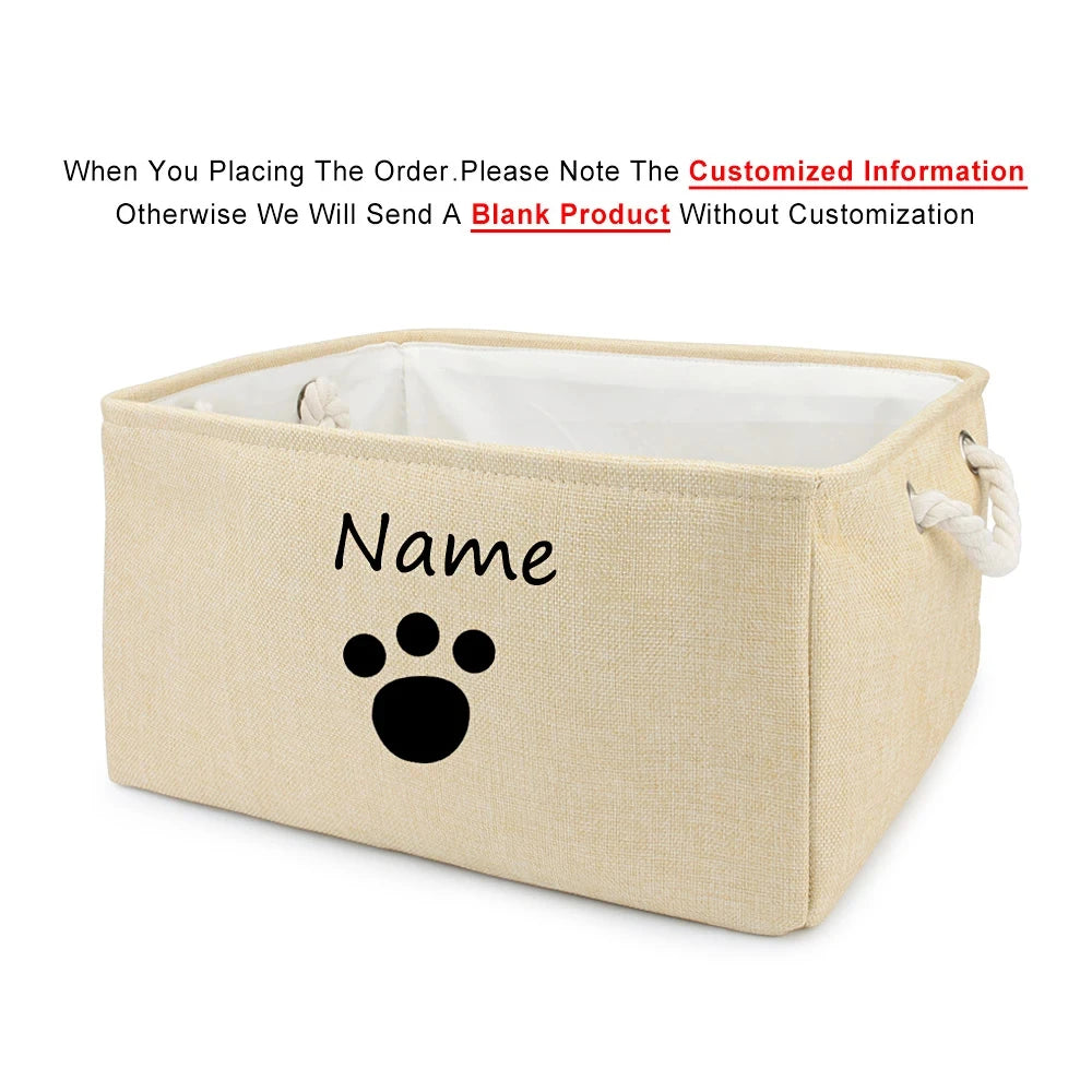 Personalized Cat and Dog Toy Storage Basket