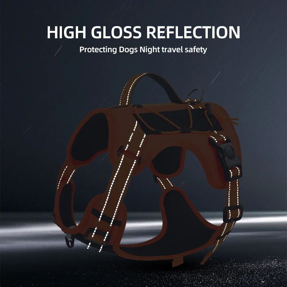 Pet Harness Multi Functional Nylon Reflective Dog Harness Adjustable