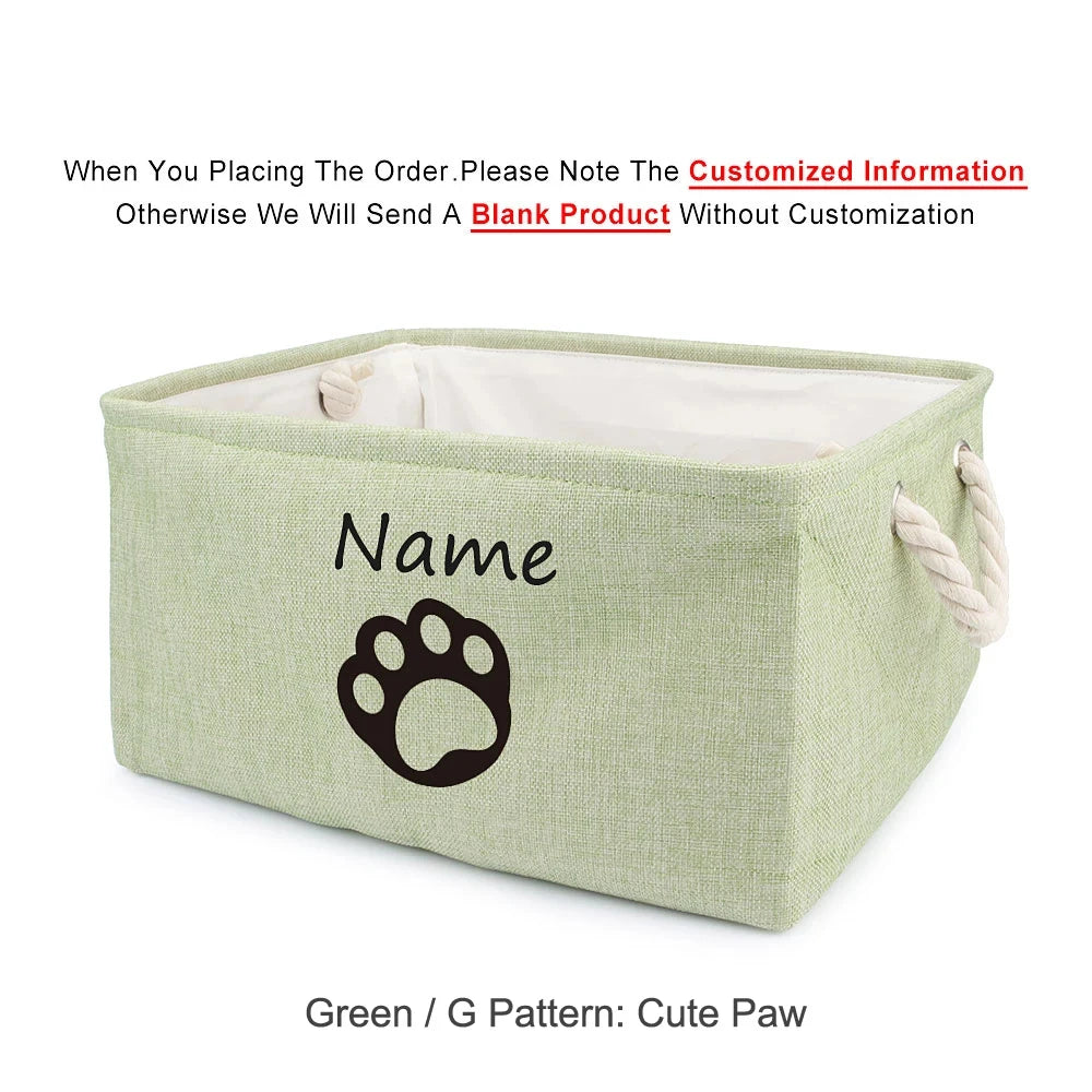 Personalized Cat and Dog Toy Storage Basket