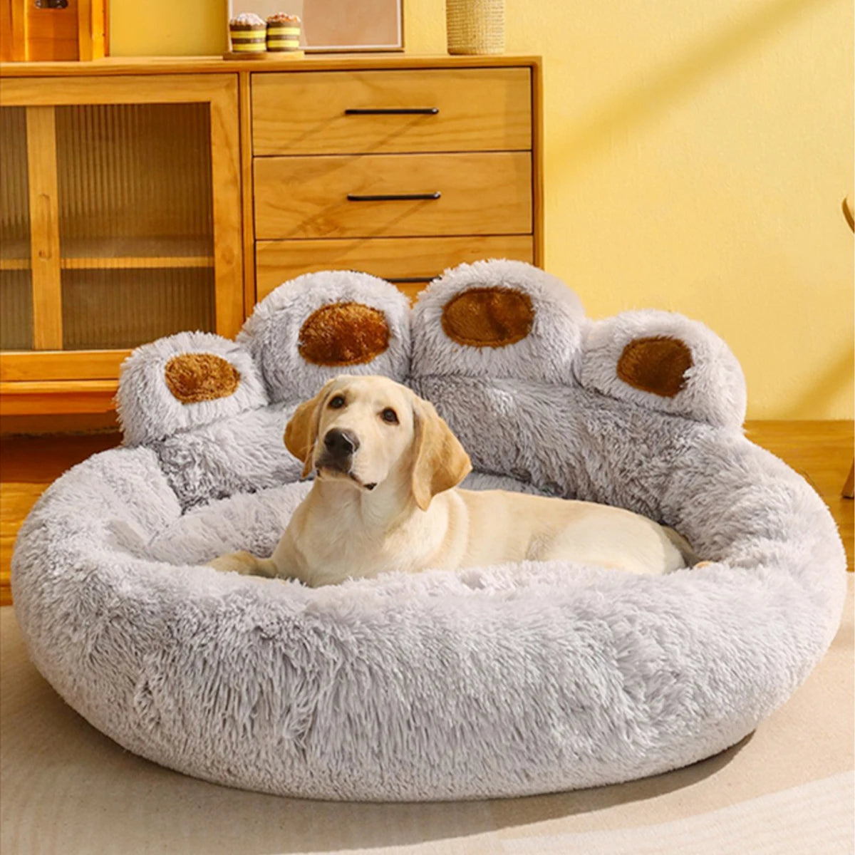 Fluffy Dog Bed Winter Warm Large Pet Products Small Sofa Baskets Pets Kennel Mat Puppy Cats Basket