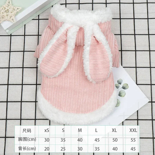 Warm Winter Clothes for Kittens Cute Bunny Appearance Cat Clothes Puppy Cute Coat Cats Dog Supplies Pet Products Home Garden