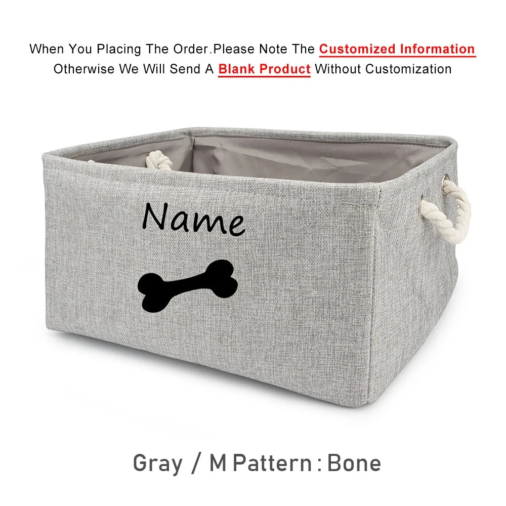 Personalized Cat and Dog Toy Storage Basket