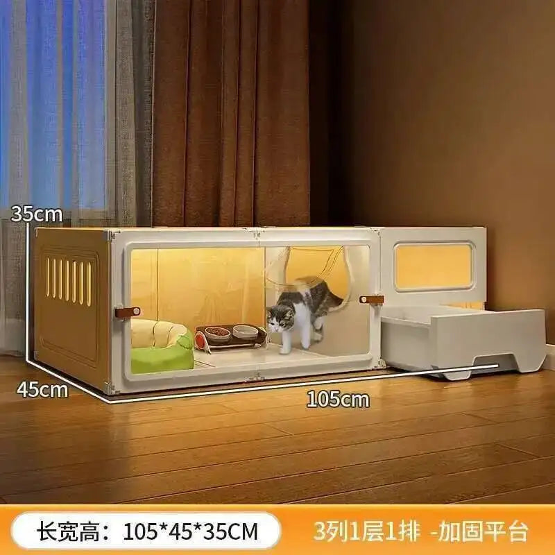 Luxury Cat Cage Cats Litter Box Integrated Cat House Minimalist Large Free Space Household Indoor Cages for Cats