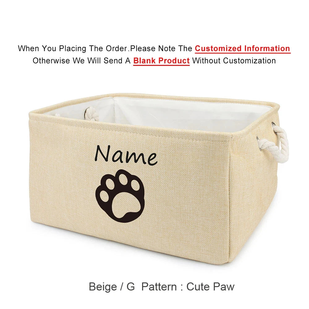 Personalized Cat and Dog Toy Storage Basket