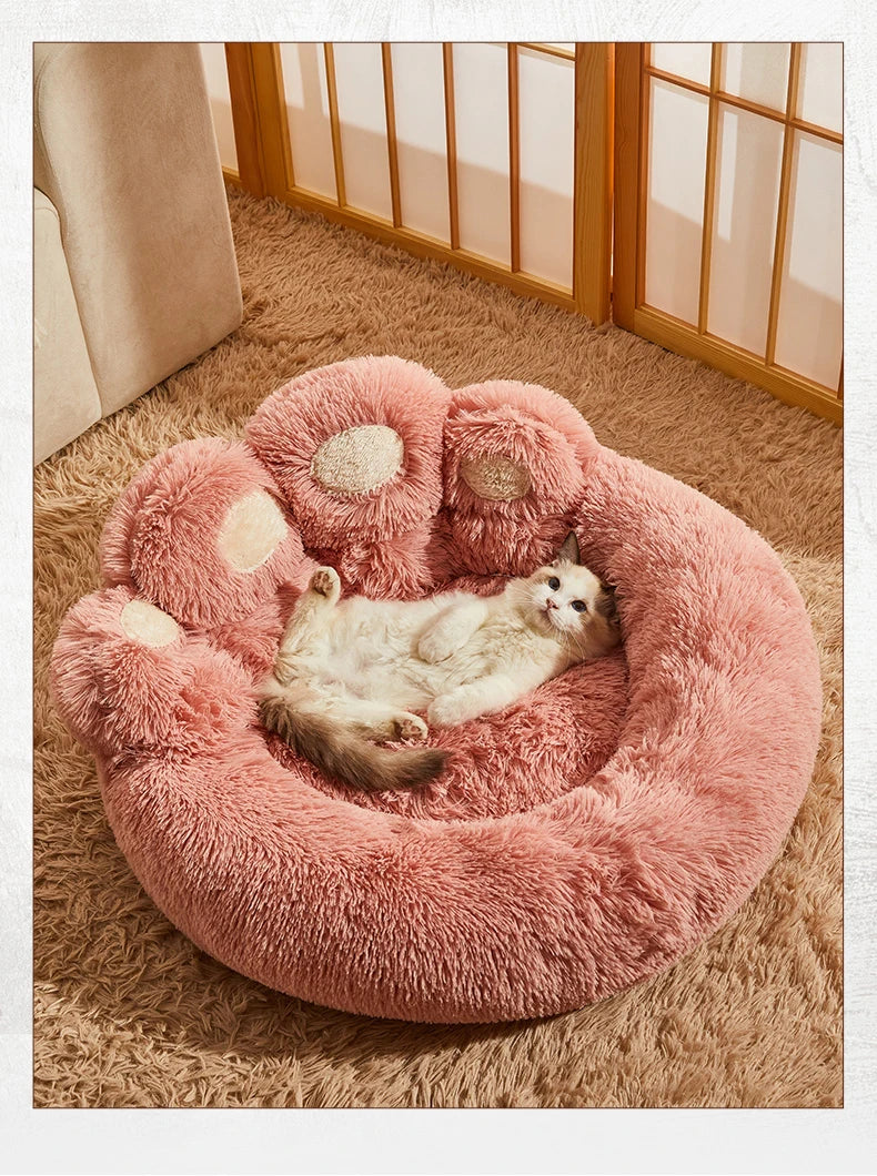Fluffy Dog Bed Winter Warm Large Pet Products Small Sofa Baskets Pets Kennel Mat Puppy Cats Basket