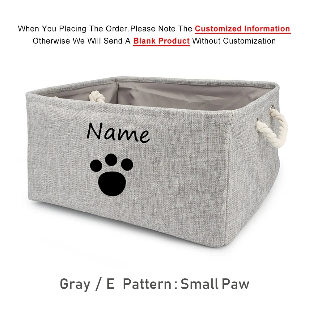 Personalized Cat and Dog Toy Storage Basket