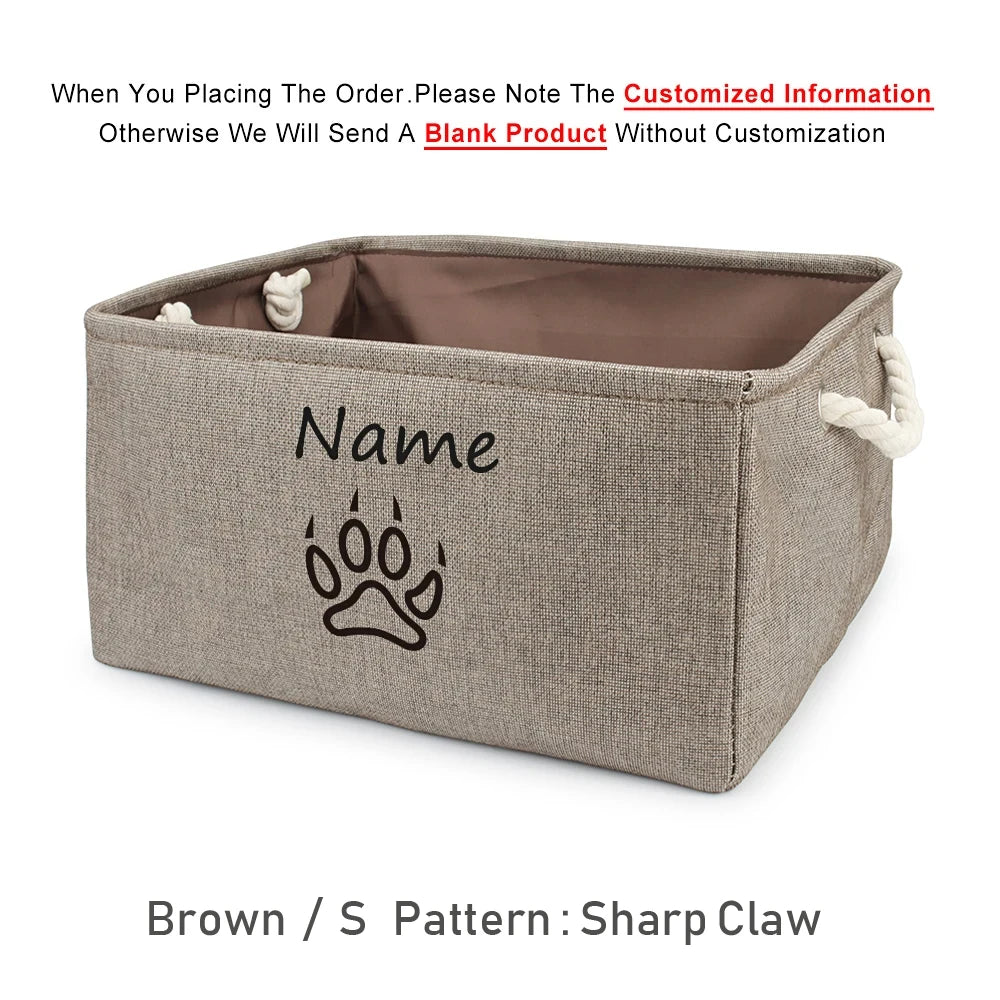 Personalized Cat and Dog Toy Storage Basket
