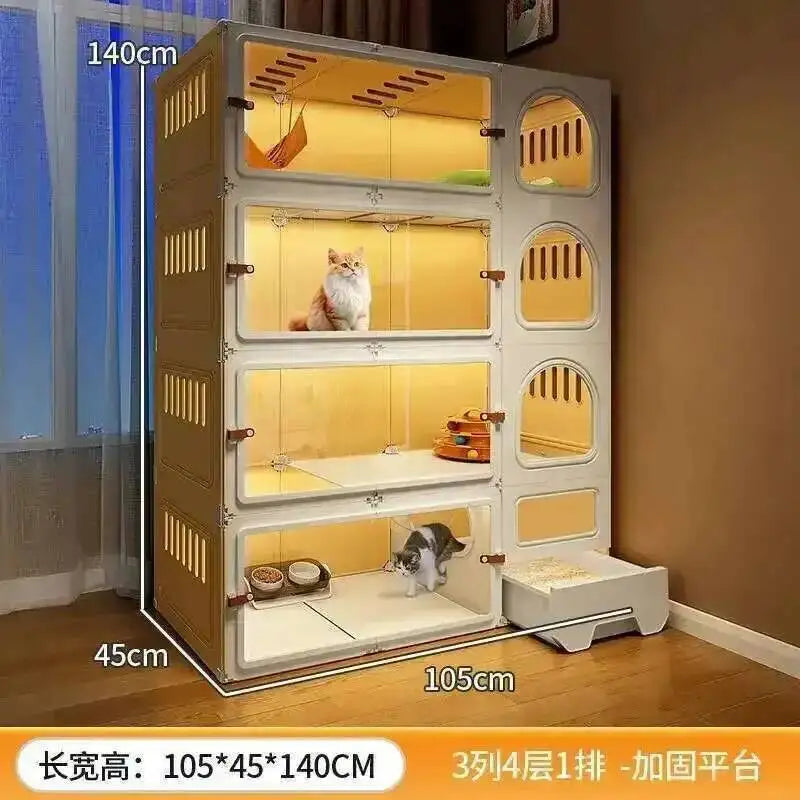 Luxury Cat Cage Cats Litter Box Integrated Cat House Minimalist Large Free Space Household Indoor Cages for Cats