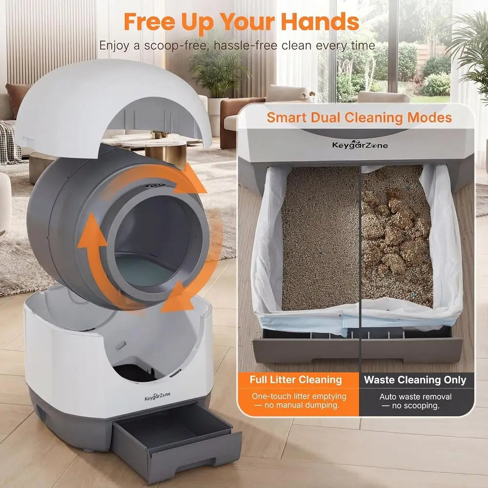 Automatic Self-Cleaning Cat Litter Box with Odor Control Infrared Sensor Sleep Mode and Remote App Control. Customized