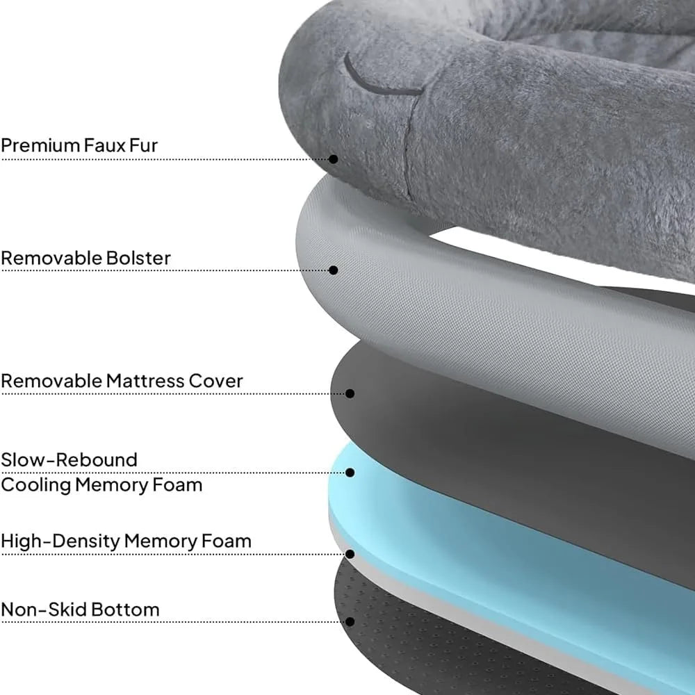 all-season xl dog bed for adults - cool, removable cover, extra large pet bed