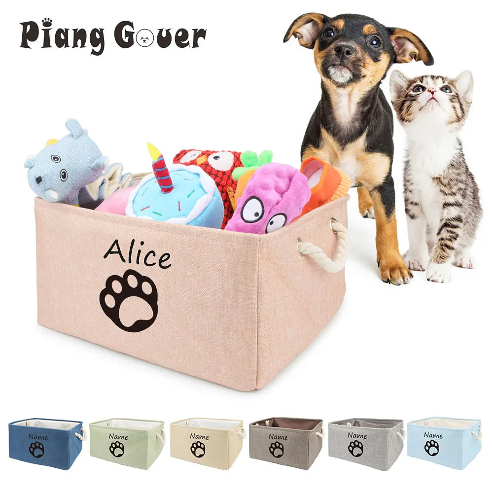 Personalized Cat and Dog Toy Storage Basket