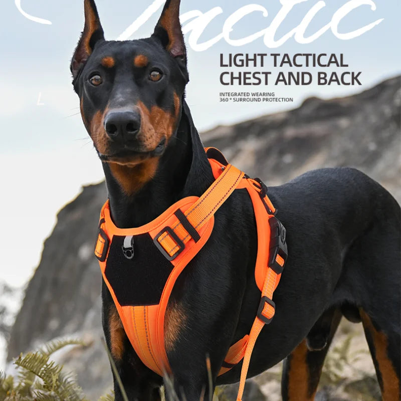 Pet Harness Multi Functional Nylon Reflective Dog Harness Adjustable