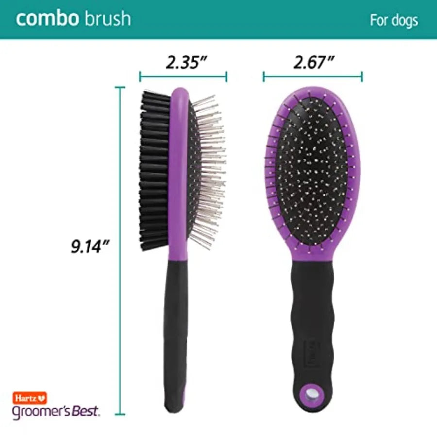 Groomer's Best Combo Dog Brush MultiColored for Effective Shedding Control and Gentle Skin Massage in Daily Grooming Routine Id
