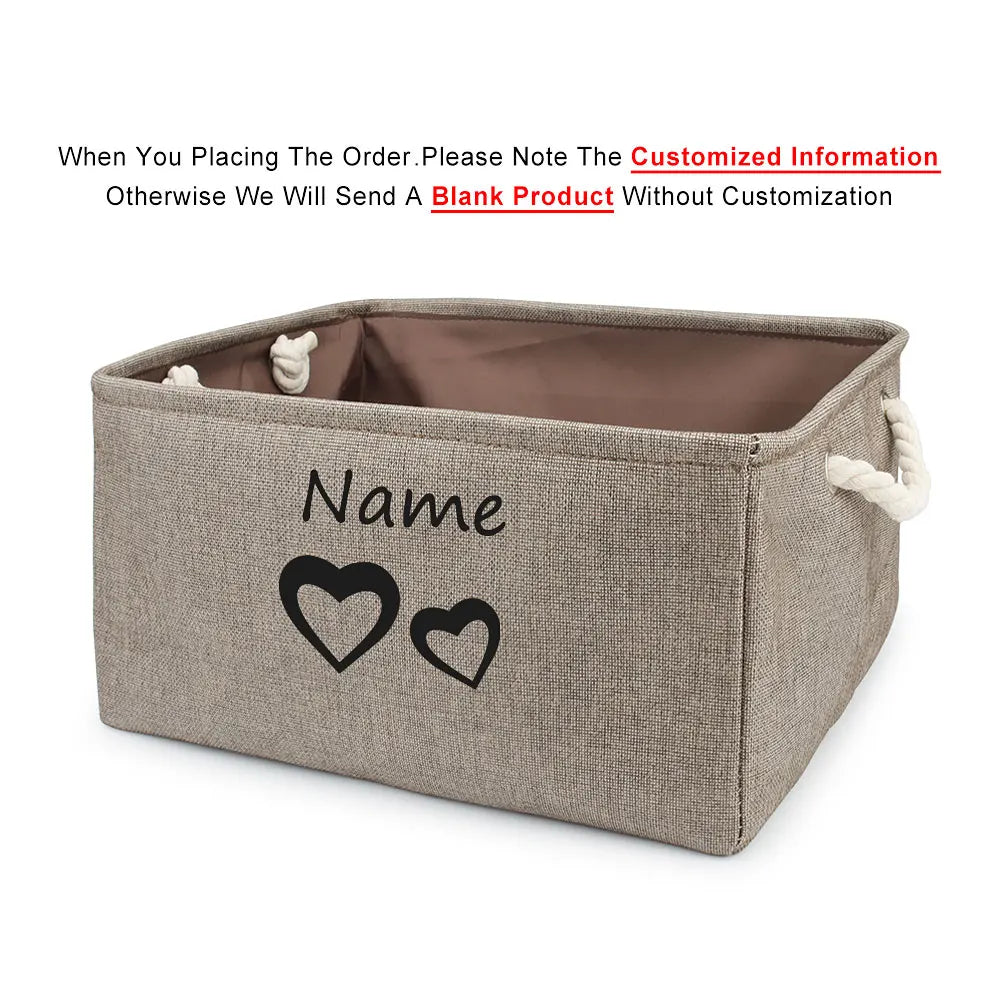 Personalized Cat and Dog Toy Storage Basket