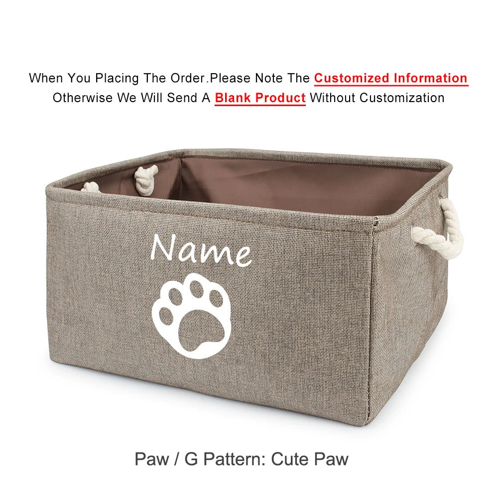 Personalized Cat and Dog Toy Storage Basket