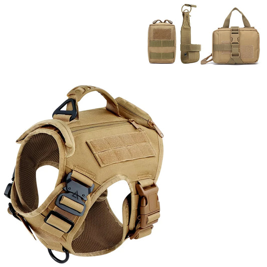 Large Dog Military Dog Harness Molle Bag Pet Multi-Function Harness German Shepherd Harness Dog Tactical Bag