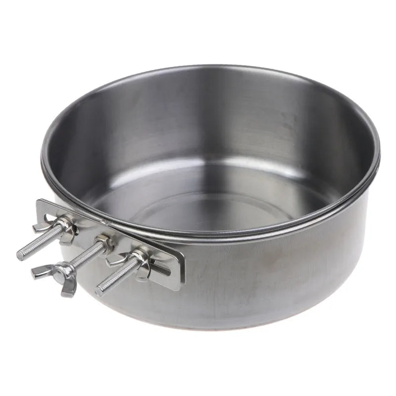 Pet Bowl Can Hang Stationary Dog Cage Bowls Stainless Steel Dog Cats Hanging Bowls Durable Puppy Kitten Feeder Water Food Bowl