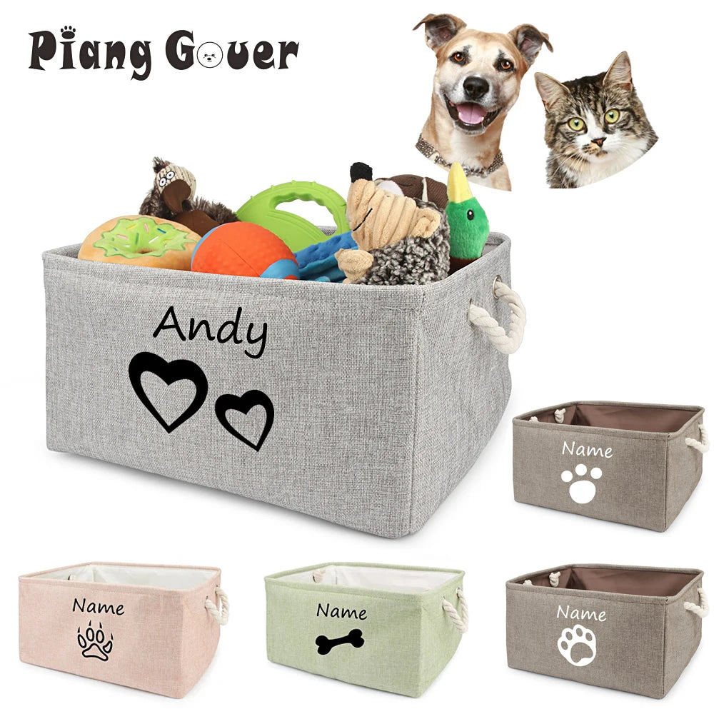 Personalized Cat and Dog Toy Storage Basket