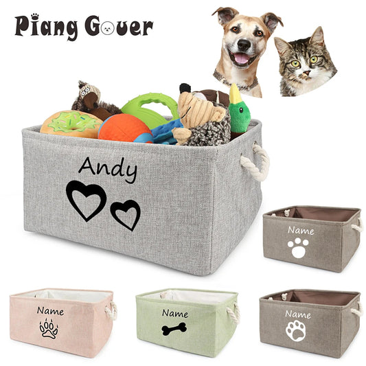 Personalized Cat and Dog Toy Storage Basket
