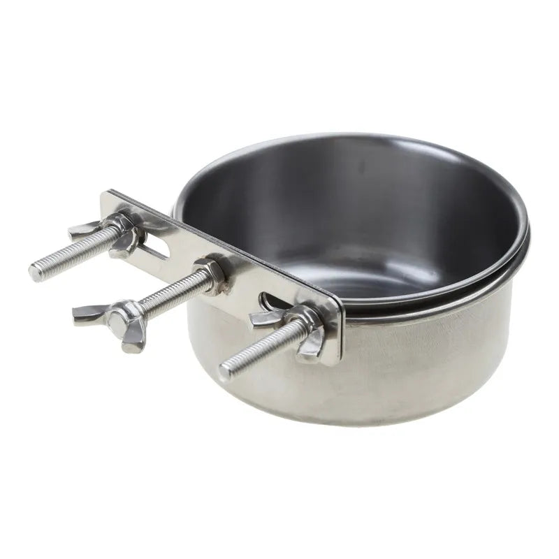 Pet Bowl Can Hang Stationary Dog Cage Bowls Stainless Steel Dog Cats Hanging Bowls Durable Puppy Kitten Feeder Water Food Bowl