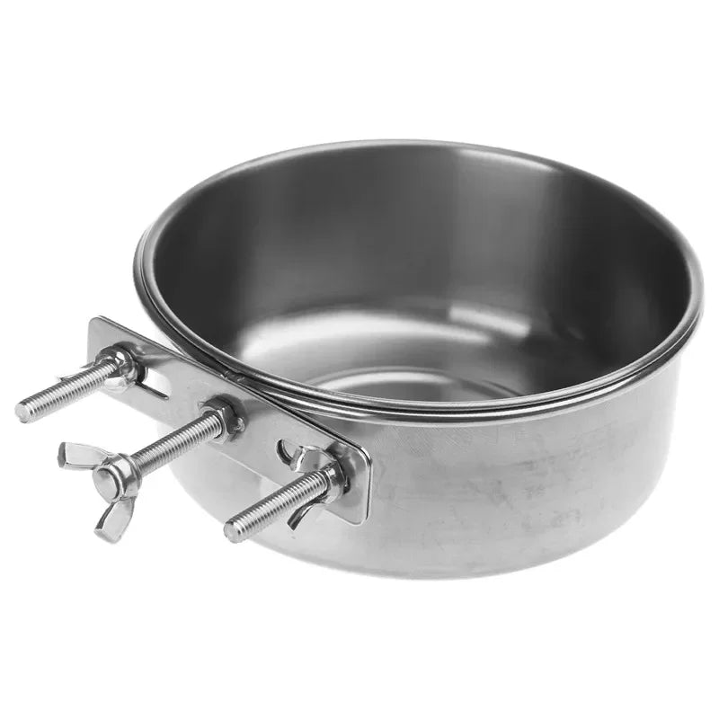 Pet Bowl Can Hang Stationary Dog Cage Bowls Stainless Steel Dog Cats Hanging Bowls Durable Puppy Kitten Feeder Water Food Bowl