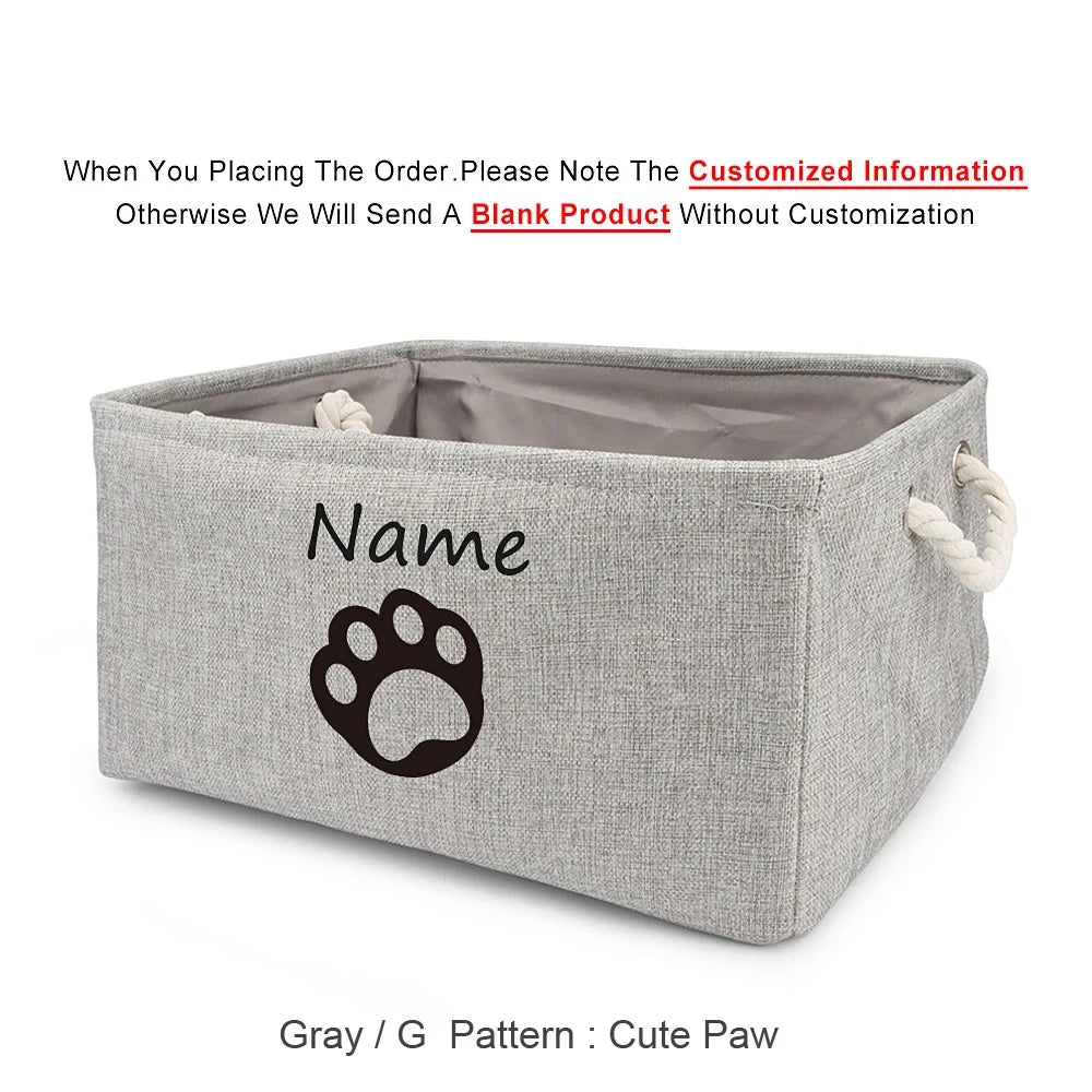 Personalized Cat and Dog Toy Storage Basket