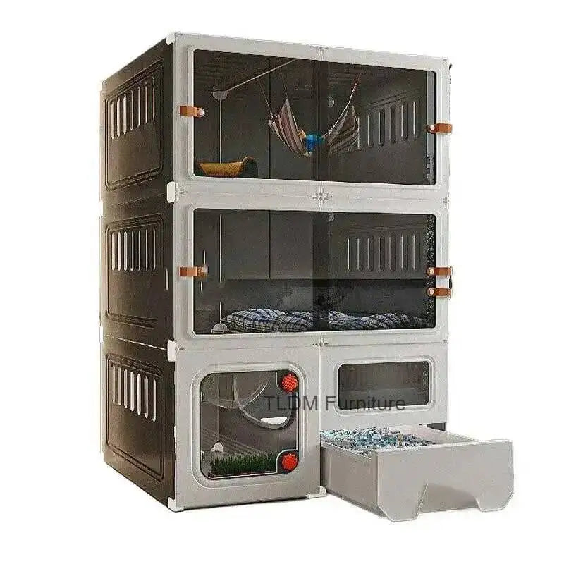Luxury Cat Cage Cats Litter Box Integrated Cat House Minimalist Large Free Space Household Indoor Cages for Cats