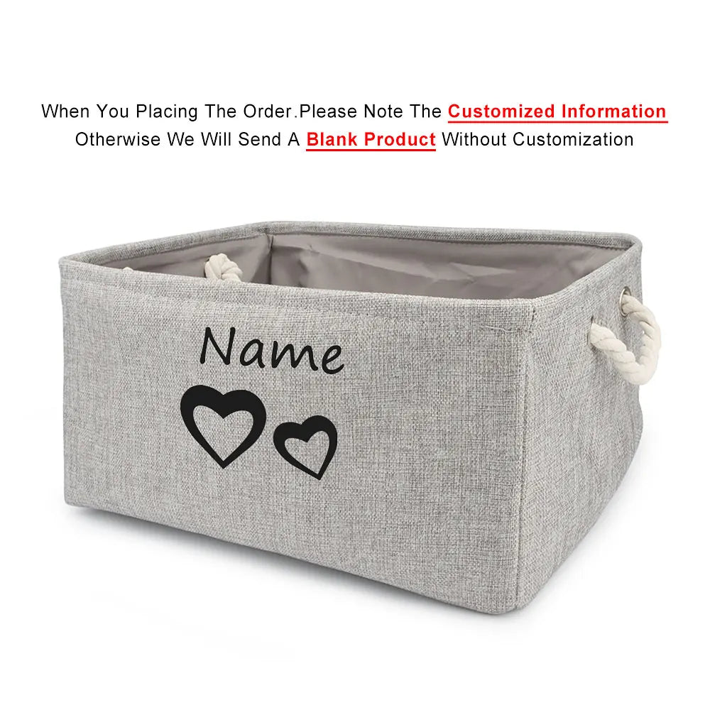 Personalized Cat and Dog Toy Storage Basket