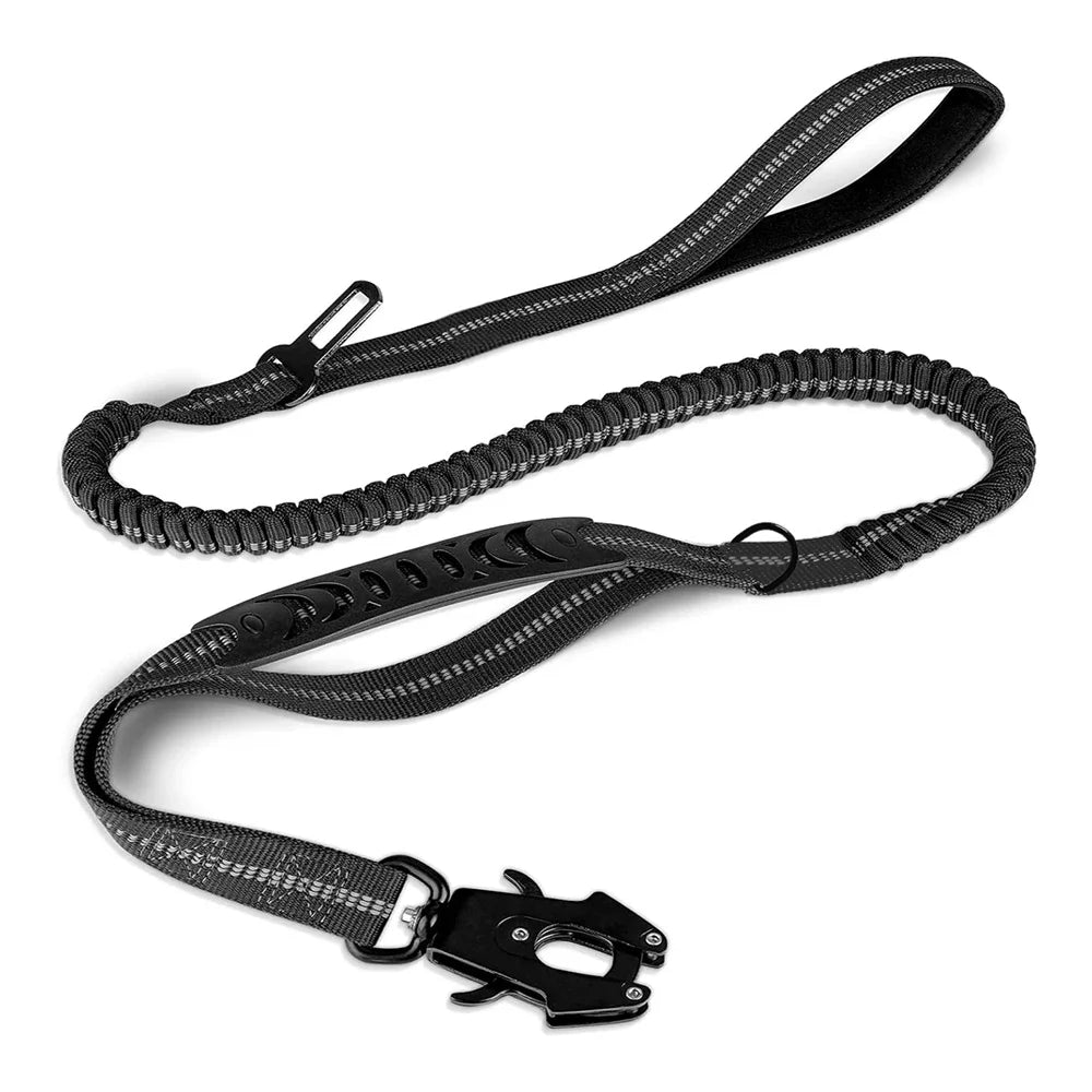 Reflective Shock Absorbing Pet Leash Large Dogs Heavy Duty Tactical Bungee Dog Leash No Pull Dog Leash