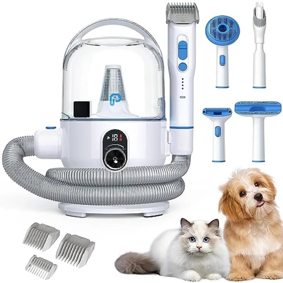 Dog Grooming Vacuum 2.0L Dust Cup Low Noise Vacuum for Shedding Home Cleaning 5-in-1 Pet Grooming with Upgraded Crevice Tool