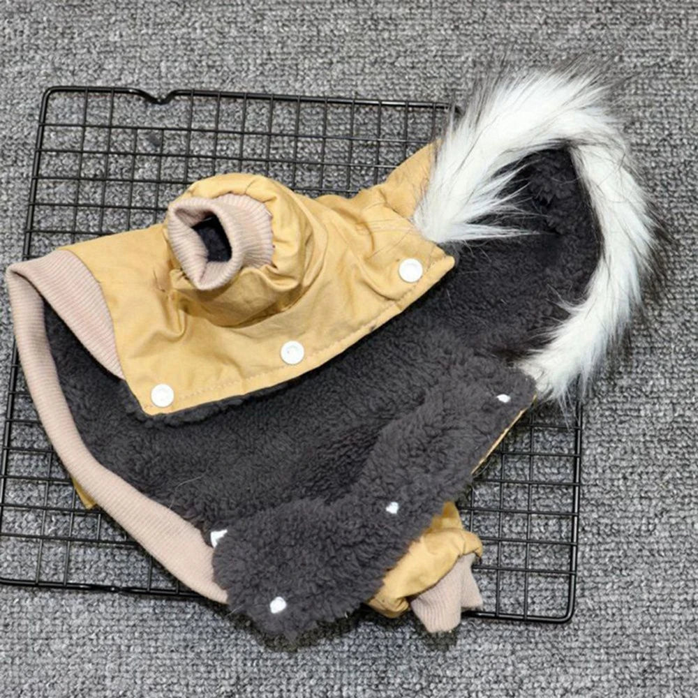 Pet Dog  Jacket With Harness, Winter Heavy Coat, Warm Hoodie Vest, Windproof Outdoor Jacket For Small Medium Large Dog