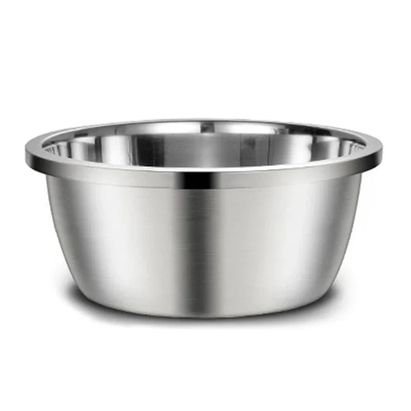 Stainless Steel Dog Feeders 20cm 24cm 28cm 30cm Round Water Food Bowl for Small Medium Large Dogs Pet Supplies